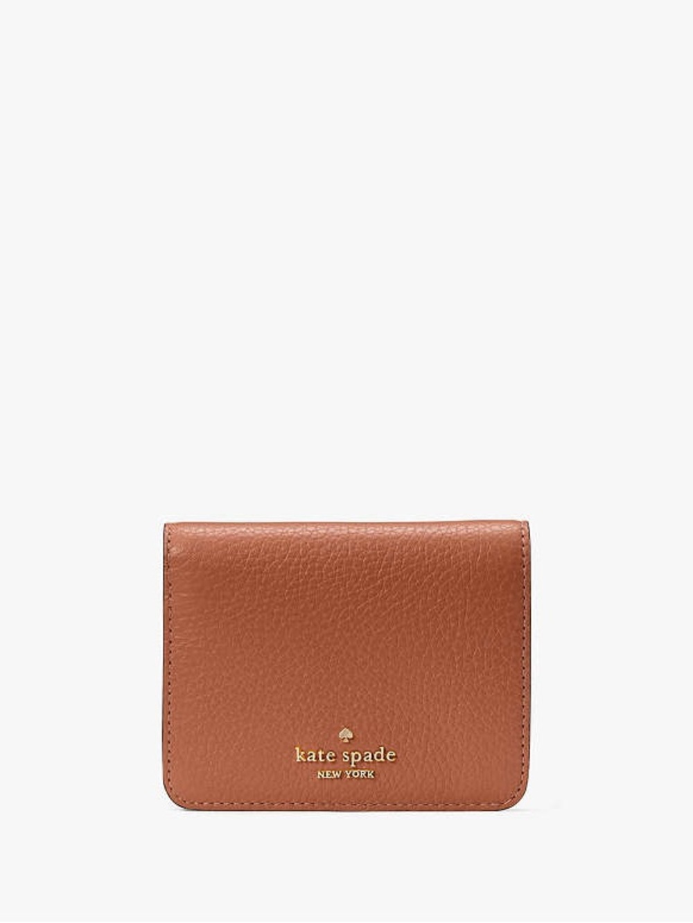 Kate Spade Lena Small Bifold Wallet in Warm Ginger Pebbled Leather